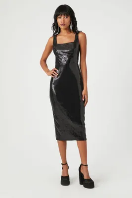 Women's Sequin Slit Midi Dress