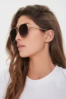 Premium Aviator Sunglasses in Gold/Grey