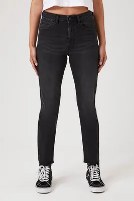 Women's High-Rise Mom Skinny Jeans in Washed Black, 24