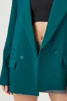 Women's Oversized Double-Breasted Blazer in Emerald Small