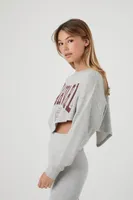 Women's Harvard Graphic Pullover in Heather Grey Small