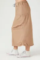 Women's Cargo Midi Skirt in Taupe Small