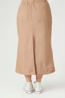 Women's Cargo Midi Skirt in Taupe Small