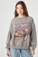 Women's Heatwave Racing Graphic Pullover in Dark Grey Small