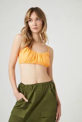 Women's Shirred Scoop Bralette in Cantaloupe Medium