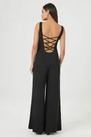 Women's Wide-Leg Crisscross Jumpsuit in Black Small