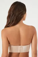 Women's Satin Strapless Mesh Corset Bra in Champagne Medium