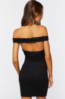 Women's Off-the-Shoulder Cutout Mini Dress in Black Large