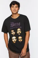 Men Studded Bone Thugs-N-Harmony Graphic Tee in Black Large