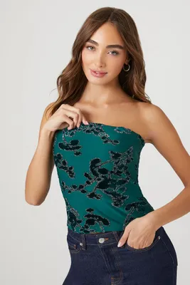 Women's Floral Velvet Tube Top