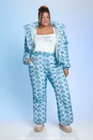 Women's Hello Kitty Heart Print Pants Baby Blue,