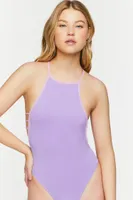 Women's Seamless Ladder Cutout Bodysuit in Orchid, S/M