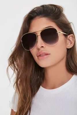 Premium Aviator Sunglasses in Gold/Grey