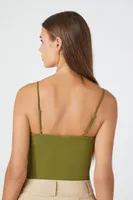 Women's Cotton-Blend Cami Bodysuit Olive