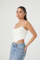 Women's Cropped Curved-Hem Cami in Vanilla Large