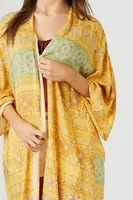 Women's Ornate Print Kimono in Golden Haze Medium