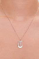 Women's Initial Pendant Chain Necklace in Gold/T