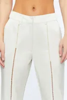 Women's Micro-Cutout Straight-Leg Pants Ivory