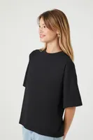 Women's Oversized Crew Neck T-Shirt in Black, Size XL