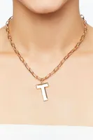 Women's Initial Pendant Necklace in Gold/T