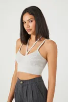 Women's Sweater-Knit Halter Cropped Cami