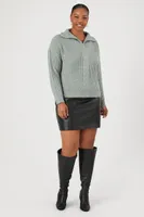 Women's Half-Zip Cable Knit Sweater