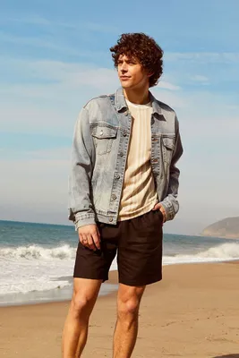 Men Cotton-Blend Drawstring Shorts