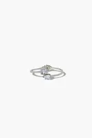 Women's CZ Bangle Bracelet in Silver/Clear