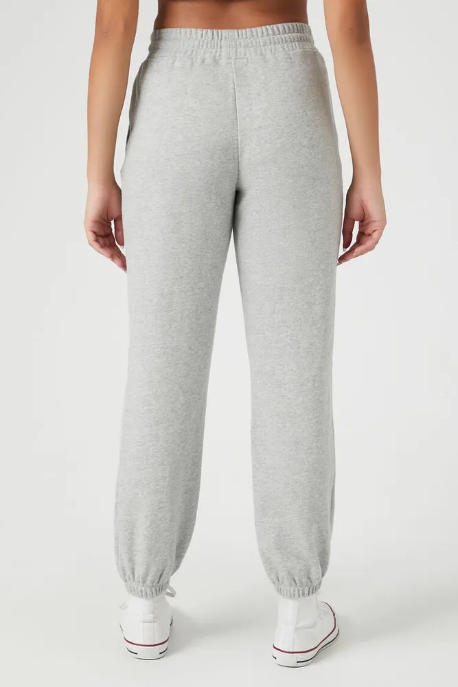 Women's French Terry Drawstring Joggers in Heather Grey Small