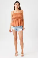 Women's Crochet-Trim Cami in Rust Medium