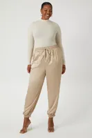 Women's Satin Joggers Champagne,