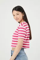 Women's Striped Cropped T-Shirt