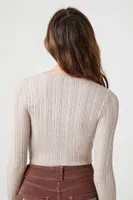 Women's Cropped Rib-Knit Sweater