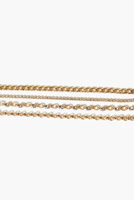 Women's Rhinestone Bracelet Set in Gold