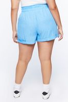 Women's Checkered Print Shorts in Blue, 0X