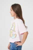 Girls Lola Bunny & Tweety Bird T-Shirt (Kids) in Pink, 7/8