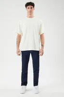 Men Mid-Rise Slim-Fit Jeans Dark Denim,