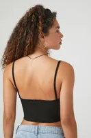 Women's Cropped Rib-Knit Cami in Black Small