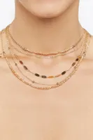 Women's Faux Stone Layered Necklace in Gold/Cream