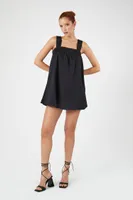 Women's Mini Cotton-Blend Shift Dress Black