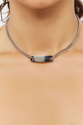 Women's Rectangular Pendant Necklace in Silver