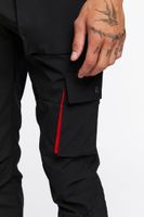 Men Drawstring Cargo Slim-Fit Pants in Black, XXL