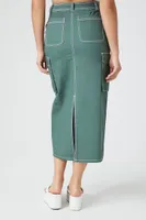 Women's Twill Cargo Midi Skirt in Cypress Small