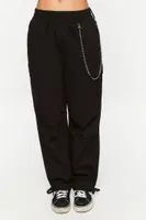 Women's Wallet Chain Tie-Hem Cargo Pants