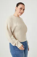 Women's Ribbed Knit Sweater in Birch, 0X