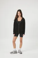 Women's Hooded Zip-Up Sweater Black,