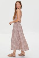 Women's Kendall + Kylie Striped Midi Dress in Taupe Large