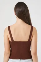 Women's Sweater-Knit Cropped Tank Top in Cappuccino Medium