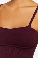 Women's Cropped Sweater-Knit Cami in Plum Medium