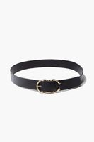 Faux Leather Hip Belt in Black/Gold, M/L